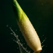 剝殼後露出白色筍肉的茭白筍近照
